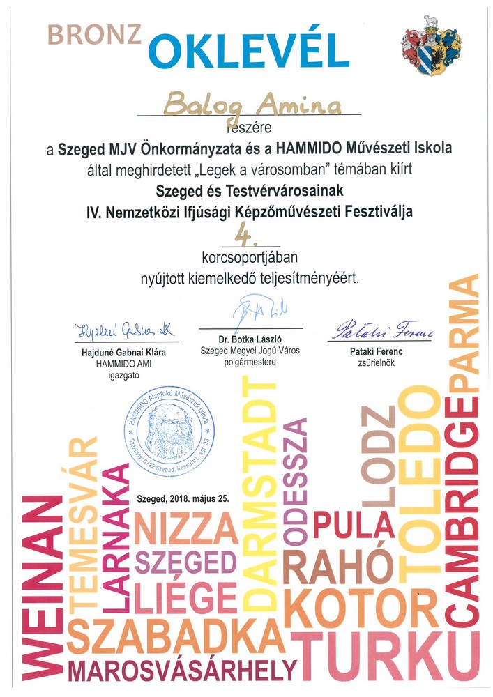 Balog Amina oklevel 2018